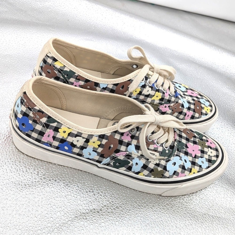 Vans Sandy Liang Authentic 44 DX Floral Checkerboard Sneakers Womens 10.5 Mens 9